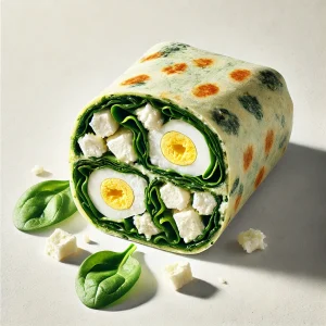 A Well-Rounded Nutritious Meal: The Spinach, Feta & Egg White Wrap