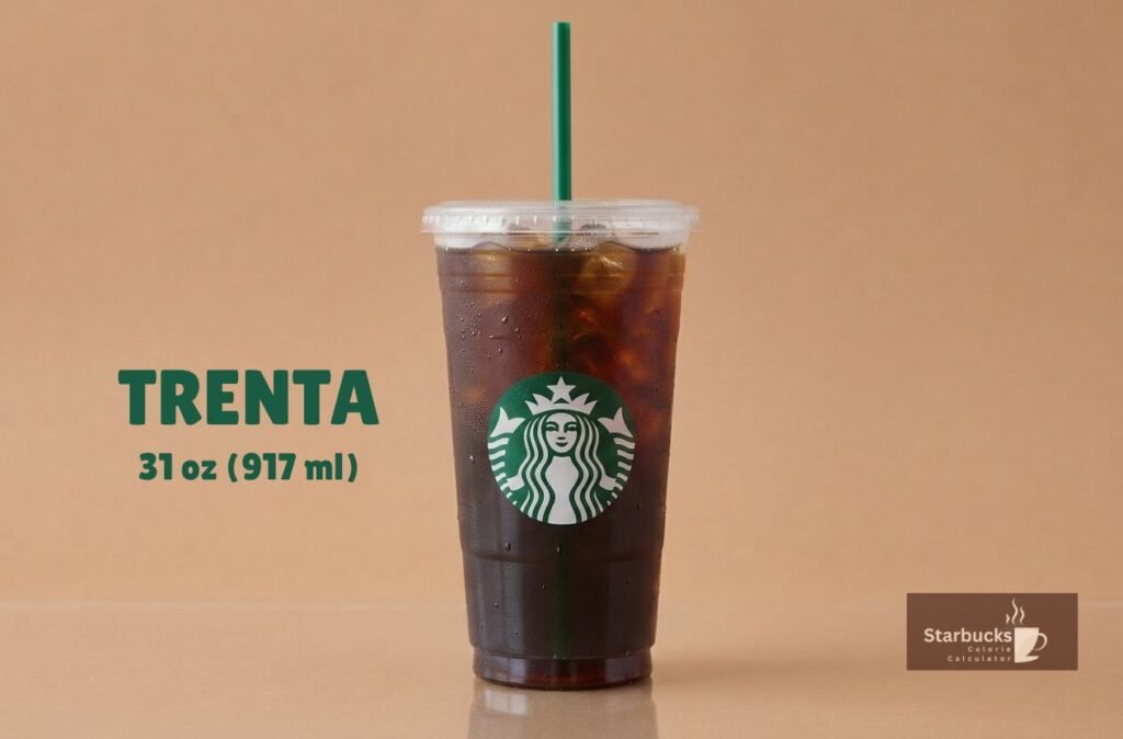 how big is a trenta at starbucks