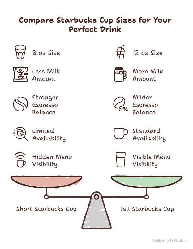 short vs tall starbucks size