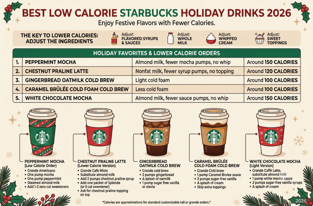 low calorie holiday starbucks drinks​